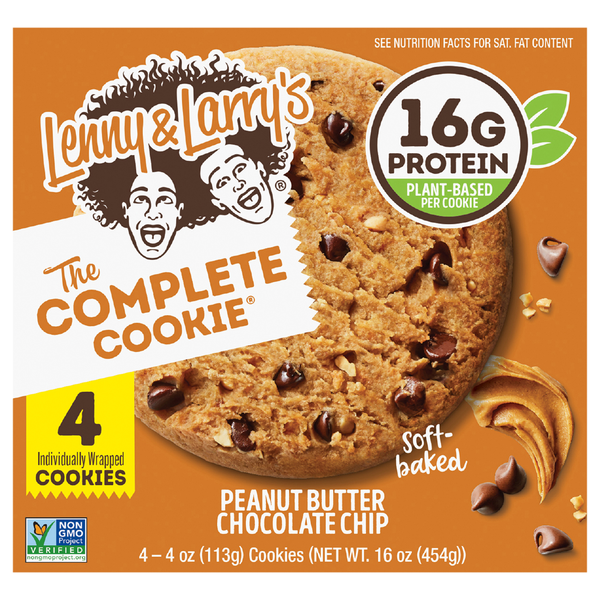 Lenny & Larry's Peanut Butter Chocolate Chip Protein Complete Cookies 4 ct