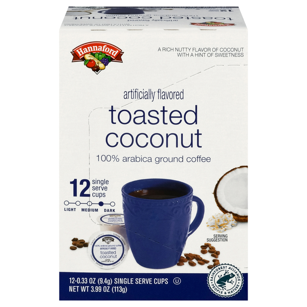 Hannaford Toasted Coconut Medium-Dark Roast Single Serve Coffee Cups