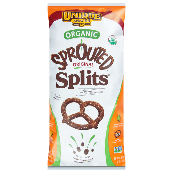 Unique Snacks Organic Original Sprouted Pretzel Splits