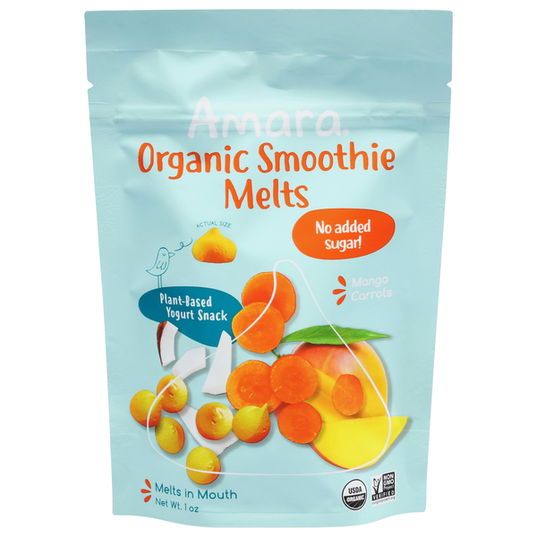 Amara Organic Mango Carrots Smoothie Melts Yogurt Snack