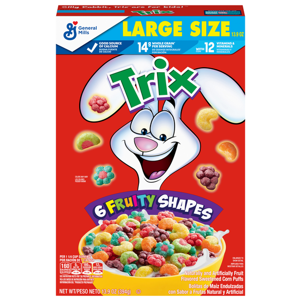 Trix Fruity Shapes Corn Puffs Cereal Large Size