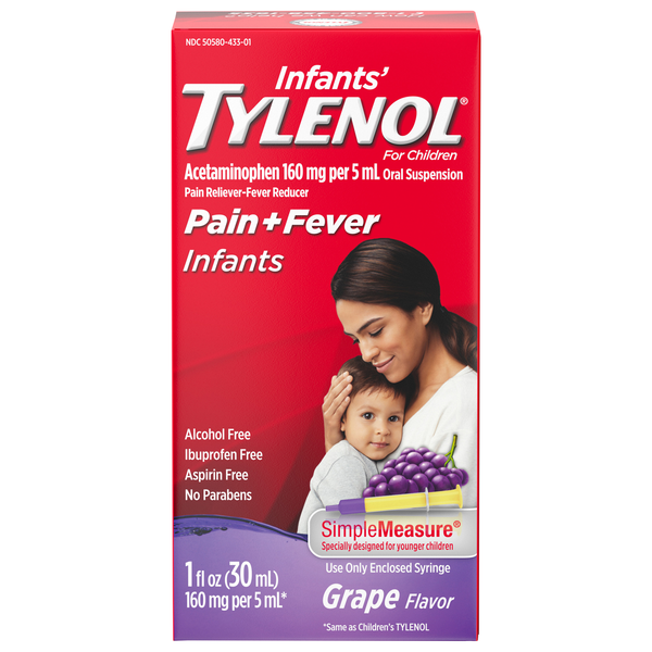 Tylenol Infants' Pain + Fever Grape Acetaminophen Oral Suspension