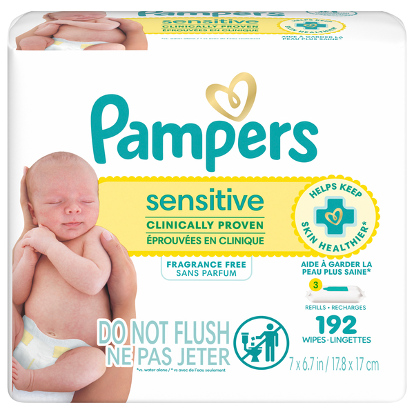 Pampers Sensitive Fragrance Free Baby Wipes Refill - 3 pk