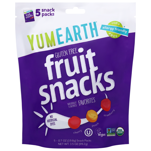 YumEarth Organic Gluten Free Fruit Snacks - 5 ct