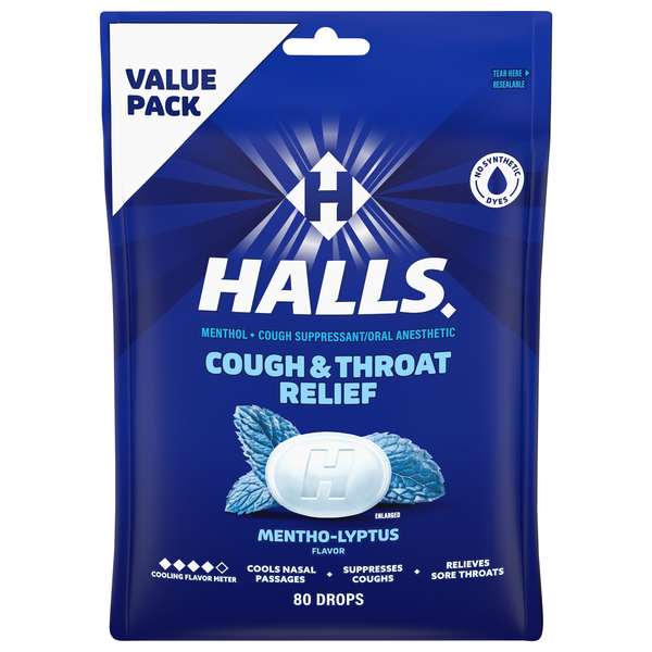 Halls Relief Mentho-Lyptus Flavor Cough Drops