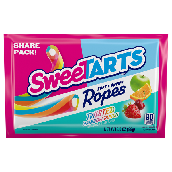 SweeTARTS Twisted Rainbow Punch Ropes Share Pack