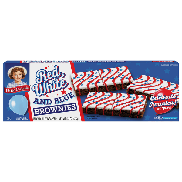 Little Debbie Red White & Blue Iced Brownies - 6 ct