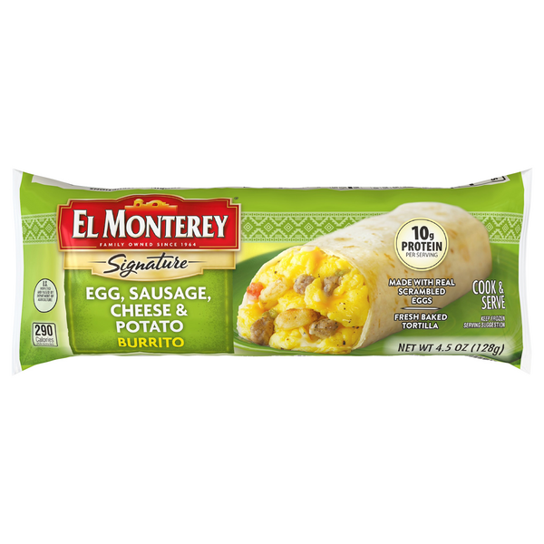 Save on El Monterey Signature Burrito Egg Sausage Cheese & Potato Order
