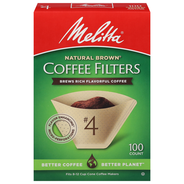 Save on Melitta Coffee Filters Cone 4 Natural Brown Order Online