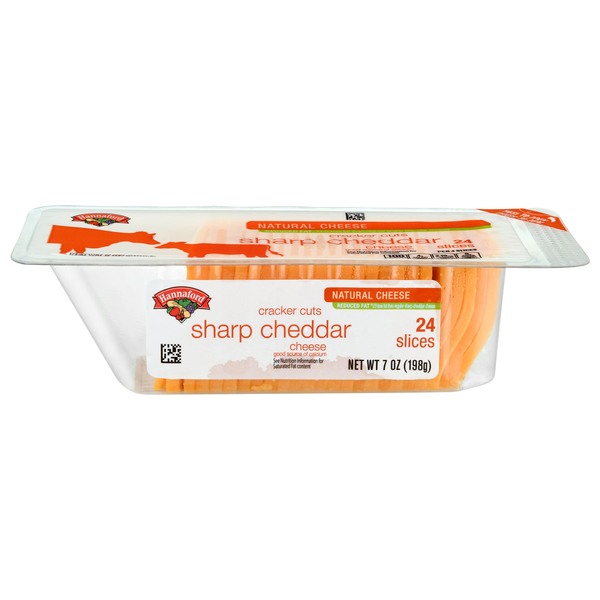 Hannaford Sharp Cheddar Cheese Cracker Cut Slices - 24 ct