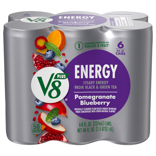 V8 Plus Pomegranate Blueberry Energy Beverage - 6 pk