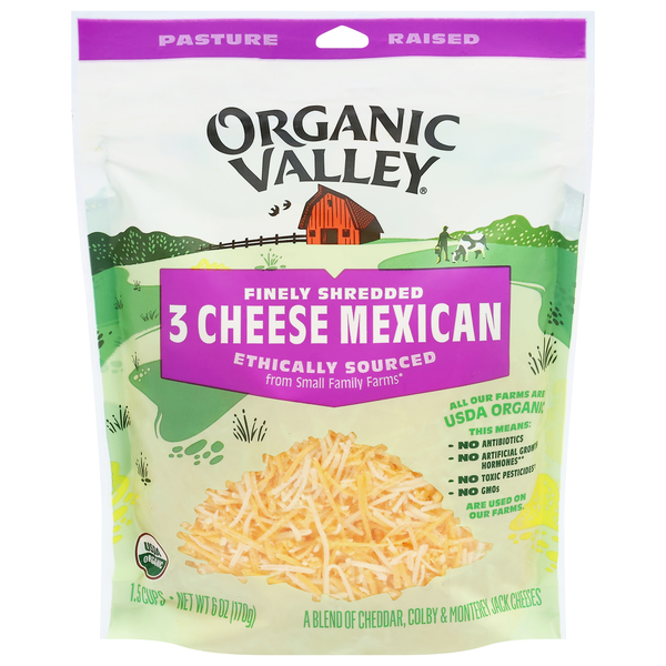 Organic Valley Finely Shredded Mexican Blend Cheese