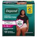 Depend Women's Fresh Protection Incontinence Underwear Maximum Blush L