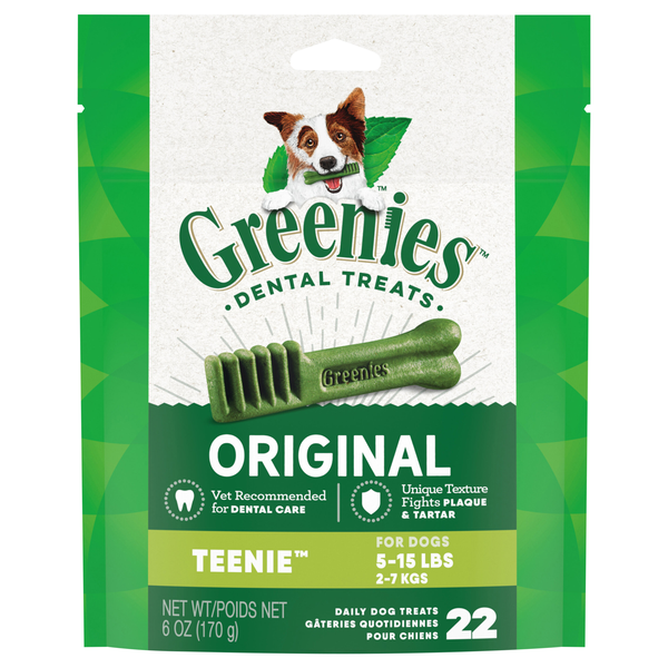 GREENIES Original Teenie Adult Dental Dog Treats - 22 ct