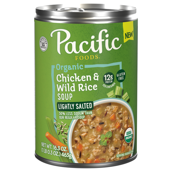 Pacific Foods Organic Lightly Salted Chicken & Wild Rice Soup