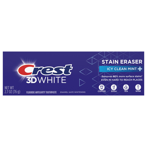 Crest 3D White Stain Eraser Icy Clean Mint Toothpaste