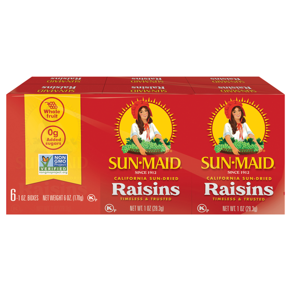 Sun-Maid California Sun-Dried Raisins Boxes - 6 ct