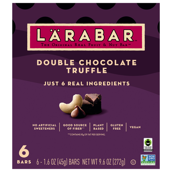 LARABAR Gluten Free Double Chocolate Truffle Fruit & Nut Bar - 6 ct