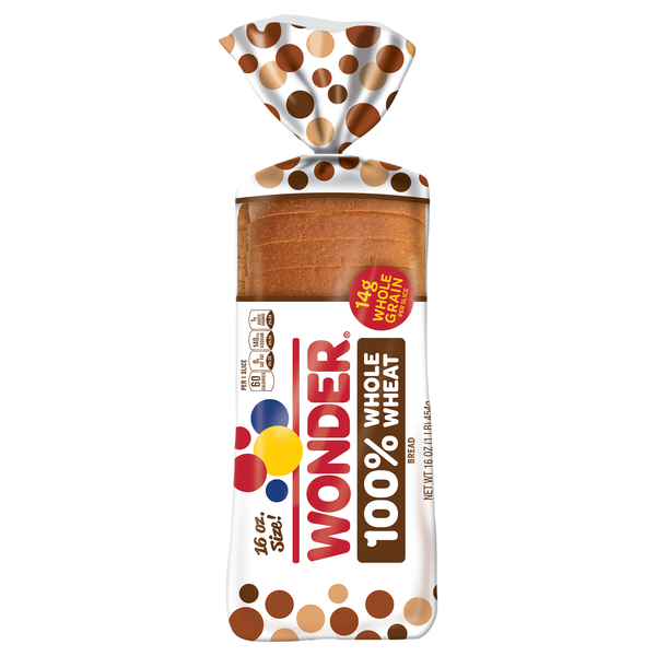 Wonder Whole Grain 100% Whole Wheat Bread Sliced
