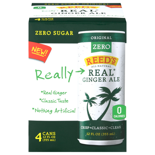 Save on Reed's Zero Sugar Real Original Ginger Ale - 4 pk Order Online