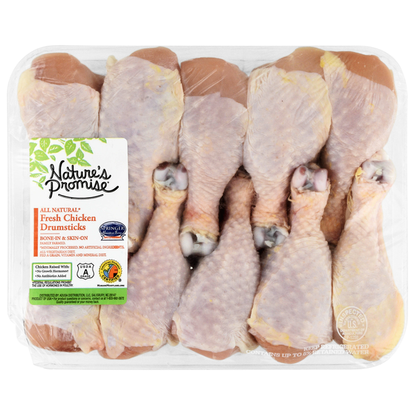 Nature's Promise Bone-In & Skin-On Chicken Drumsticks Family Pack Fresh