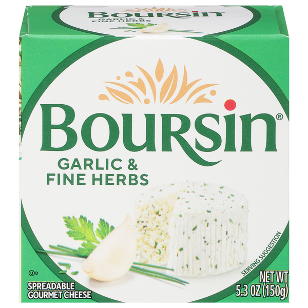 Boursin Garlic & Fine Herbs Spreadable Gourmet Cheese