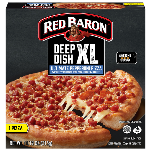 Red Baron Deep Dish XL Ultimate Pepperoni Pizza Frozen