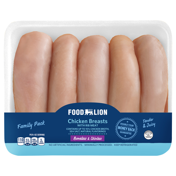 Food Lion Boneless Skinless Chicken Breasts Family Pack Fresh