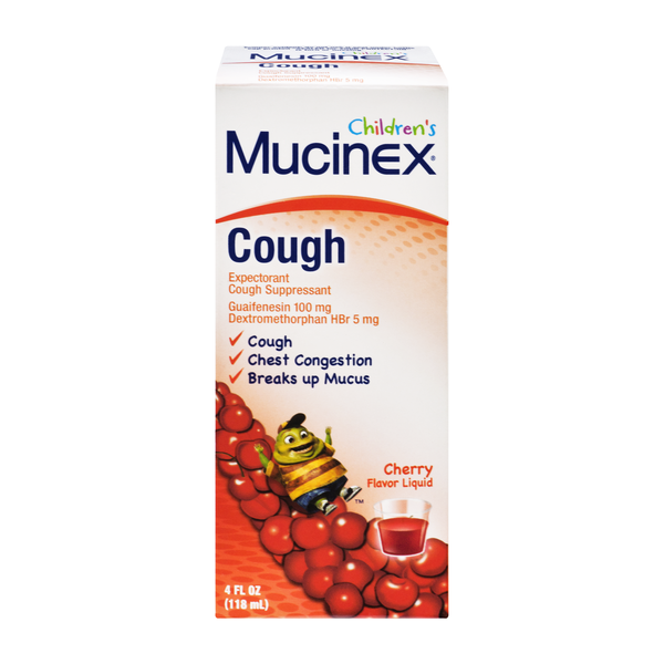 Mucinex Children's Cough Suppressant Expectorant Cherry Flavor Liquid