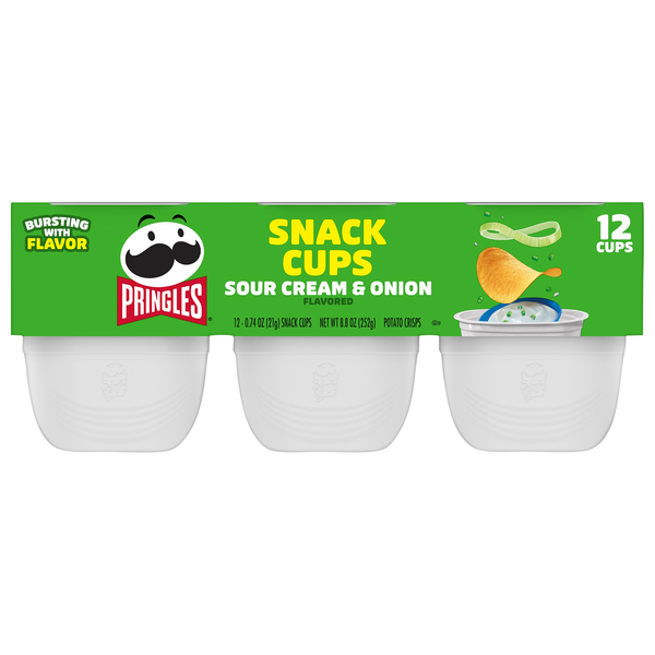 Pringles Snack Cups Sour Cream & Onion Potato Crisps - 12 ct