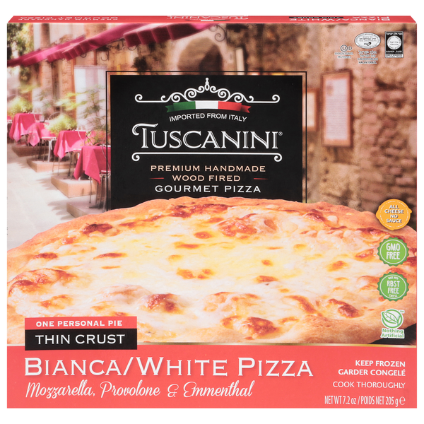Tuscanini Personal Pie Thin Crust Gourmet Bianca/White Pizza Frozen