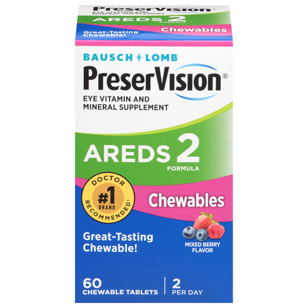 PreserVision Areds 2 Mixed Berry Eye Vitamin & Supplement Chewable Tablets