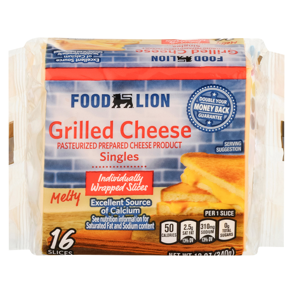 Food Lion Singles Grilled American Cheese Slices - 16 ct
