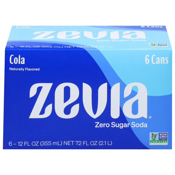 Zevia Zero Sugar Cola Soda - 6 pk