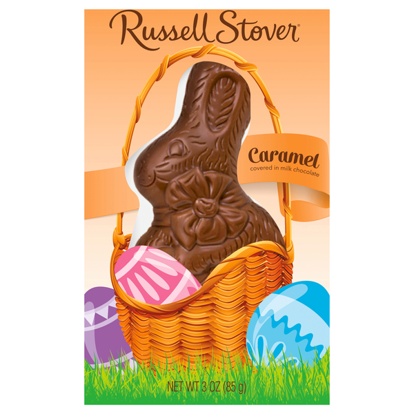Russell Stover Caramel Bunny Covered in Milk Chocolate Easter Candy