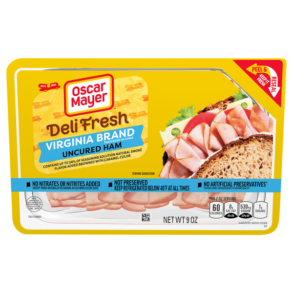 Oscar Mayer Deli Fresh Uncured Ham Virginia Brand Sliced