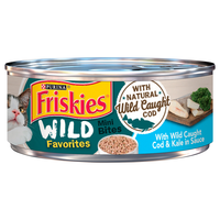 Friskies Wild Favorites Mini Bites Wild Caught Cod/Kale Adult Wet Cat Food