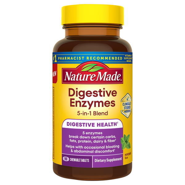 Nature Made Peppermint Flavor 5-in-1 Blend Digestive Enzymes Gummies
