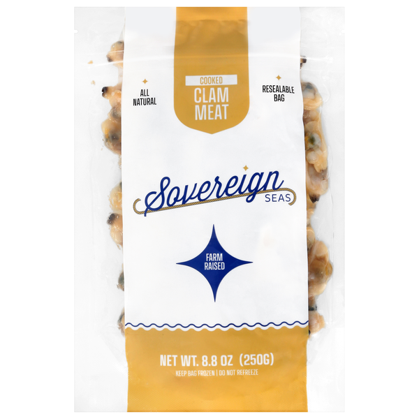 Sovereign Seas All Natural Farm Raised Cooked Clam Meat Frozen