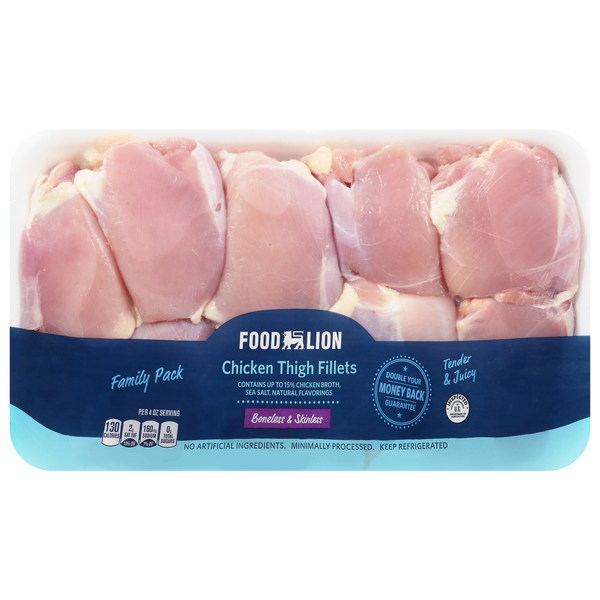 Food Lion Boneless Skinless Chicken Thigh Fillets Fresh
