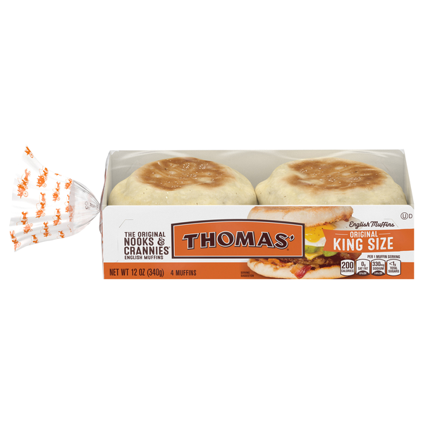 Thomas' King Size Original English Muffins - 4 ct