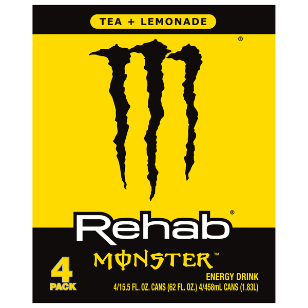 Monster Rehab Tea + Lemonade Energy Drink - 4 pk