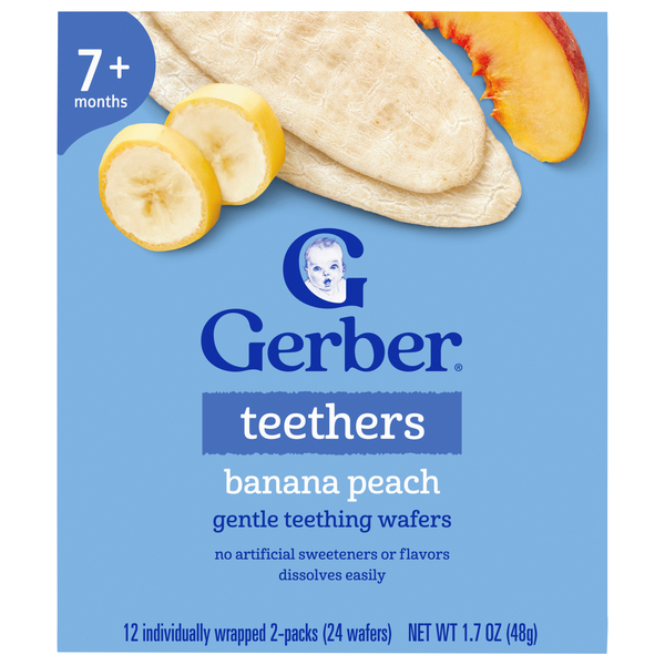 Gerber Snacks Baby Banana Peach Teething Wafers - 12 ct