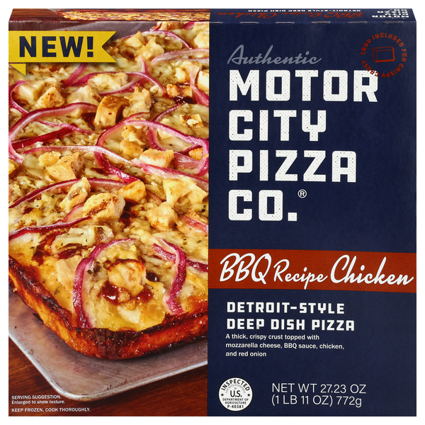 Motor City Pizza Co. Detroit Style Deep Dish BBQ Chicken Pizza Frozen