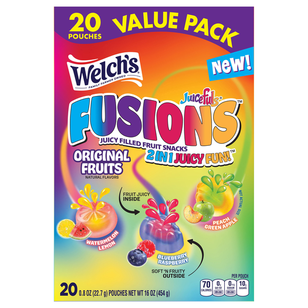 Welch's Juicefuls Fusions Juicy Filled Fruit Snacks - 20 ct