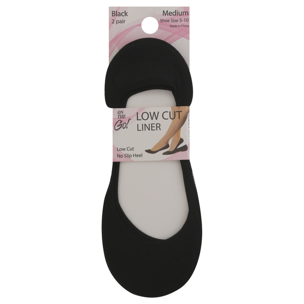 On The GO! Medium Black Low Cut Liner Size 5-10
