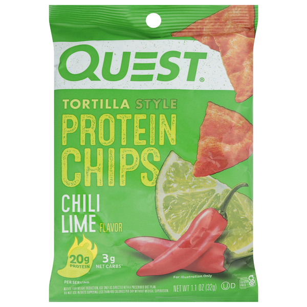 Quest Gluten Free Chili Lime 20g Tortilla Style Protein Chips