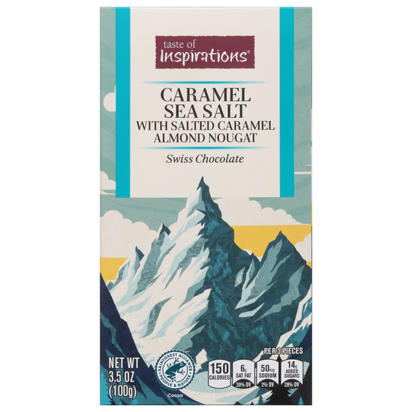 Taste of Inspirations Swiss Caramel Sea Salt & Nougat Chocolate Candy Bar