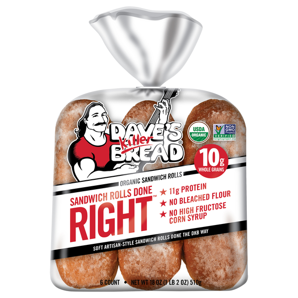 Dave's Killer Bread Organic Sandwich Rolls - 6 ct