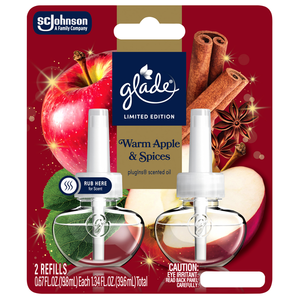 Glade plugIns Warm Apple & Spices Scented Oil Refill - 2 ct